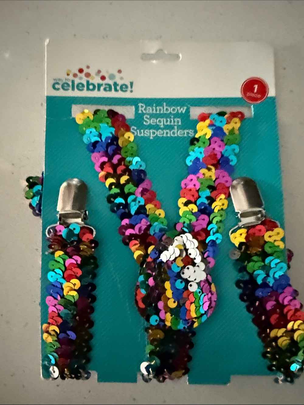 Celebrate! Rainbow Sequin Suspenders for Kids - Multicolor